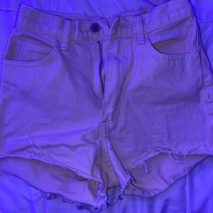 tan jean shorts